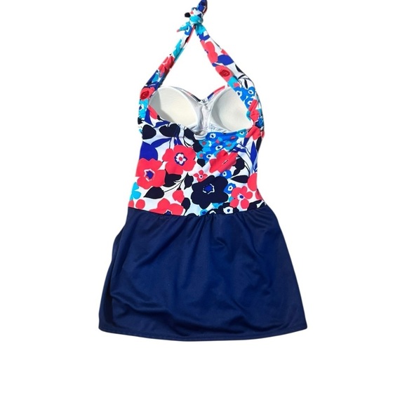 Catalina Swimsuit Women’s Small Floral Skirt Dress Halter Suddenly Slim Beach - Picture 5 of 10